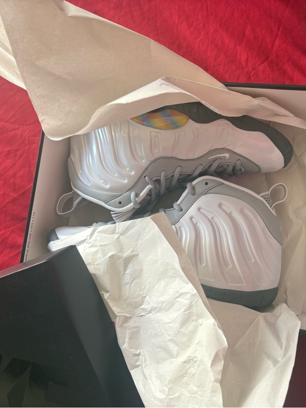 SOLD Nike Silver Foamposite with Iridescent Heel Accent - Picture 2 of 5